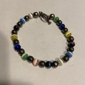 Colorful Beaded Bracelet with 925 clasp